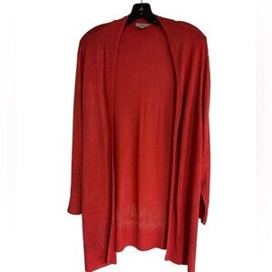 LOFT Open Front Red Cardigan Sweater